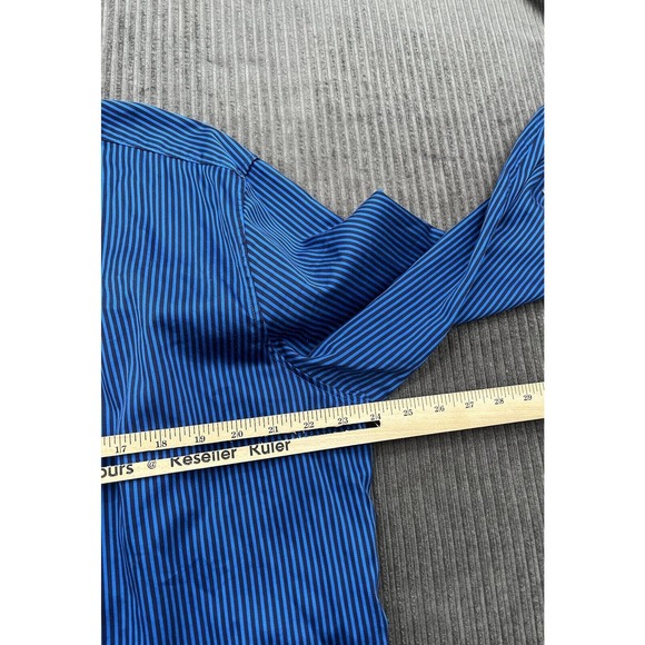 Robert Graham Tailored Fit Men Shirt Size 2XL Blue Striped Cotton Long Sleeve. - Picture 5 of 10